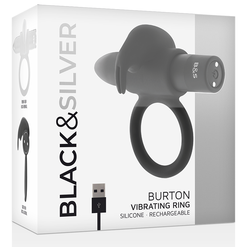 Black&Silver Burton Anillo Recargable 10 Modos Vibracion Negro 2