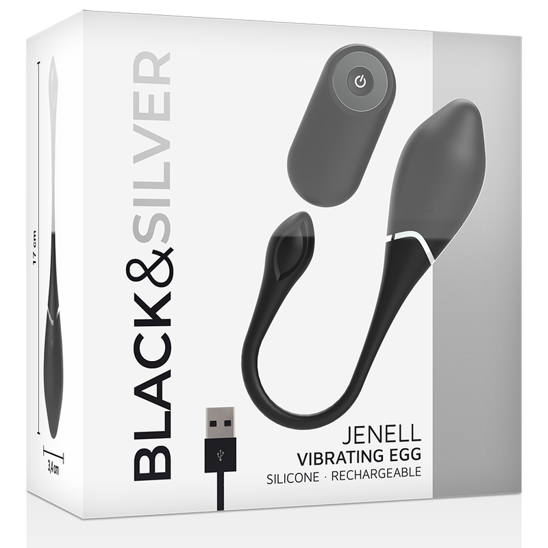 Black&Silver Jenell Huevo Vibrador Recargable 2