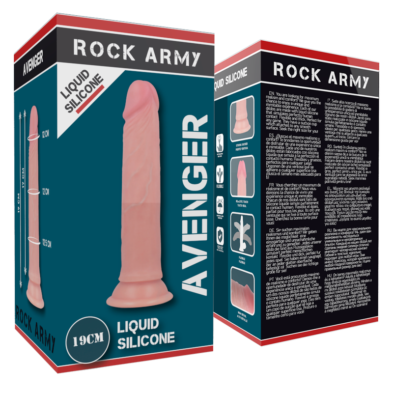 Rockarmy Harness + Liquid Silicone Dildo Premium Avenger 19cm 7