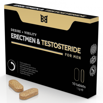 Blackbull By Spartan - Erectmen & Testosteride Potencia y Testosterona para Hombre 10 Cápsulas
