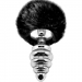 Imagen Miniatura Alive - Anal Pleasure Plug Espiral Metal Pompon Negro Talla S 2