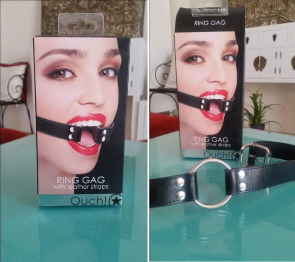 Ouch ring gag leather